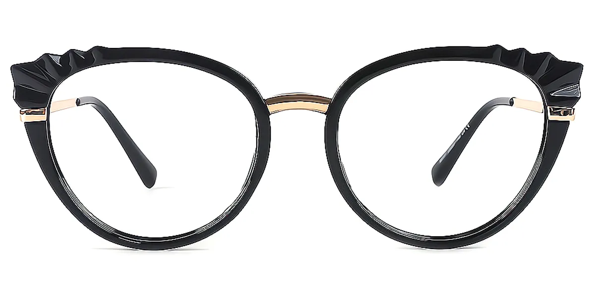 Black Cat Eye Hipster Plastic Eyeglasses