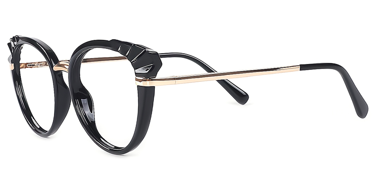 Black Cat Eye Hipster Plastic Eyeglasses