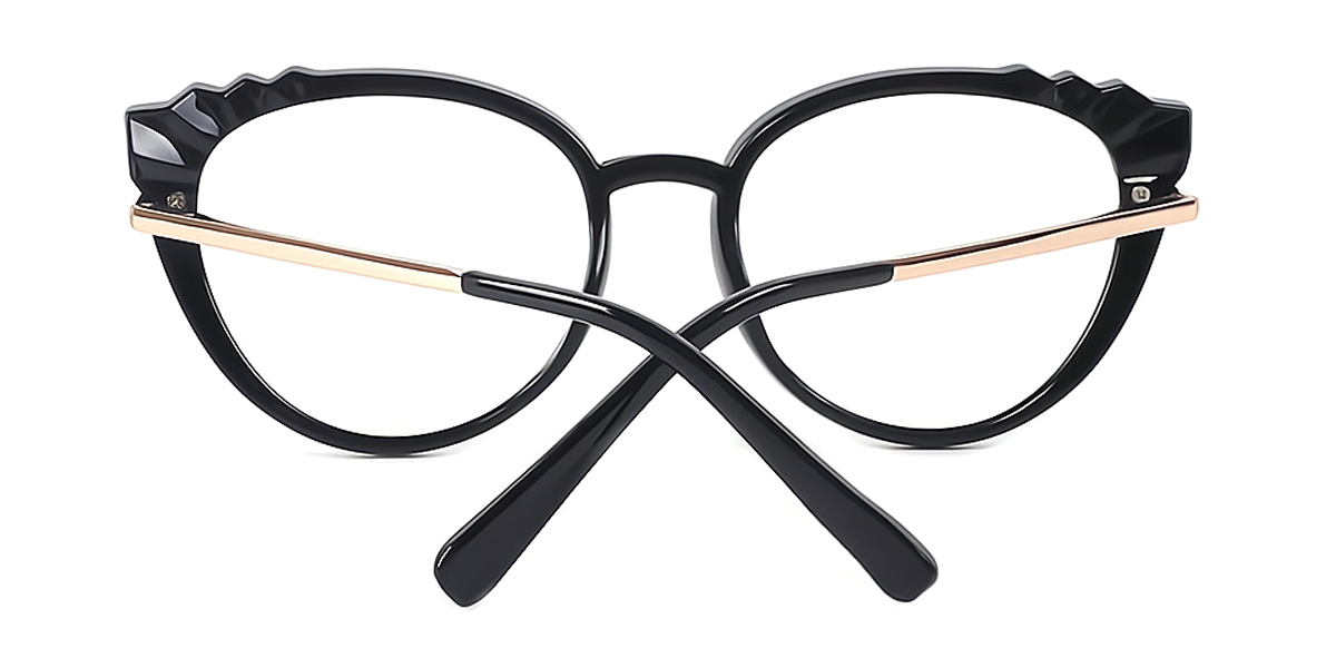 Black Cat Eye Hipster Plastic Eyeglasses