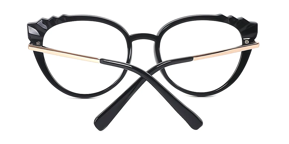 Black Cat Eye Hipster Plastic Eyeglasses