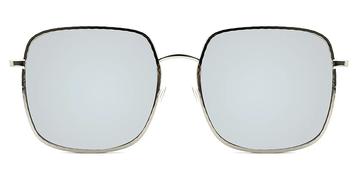 Silver Square Simple Metal Eyeglasses