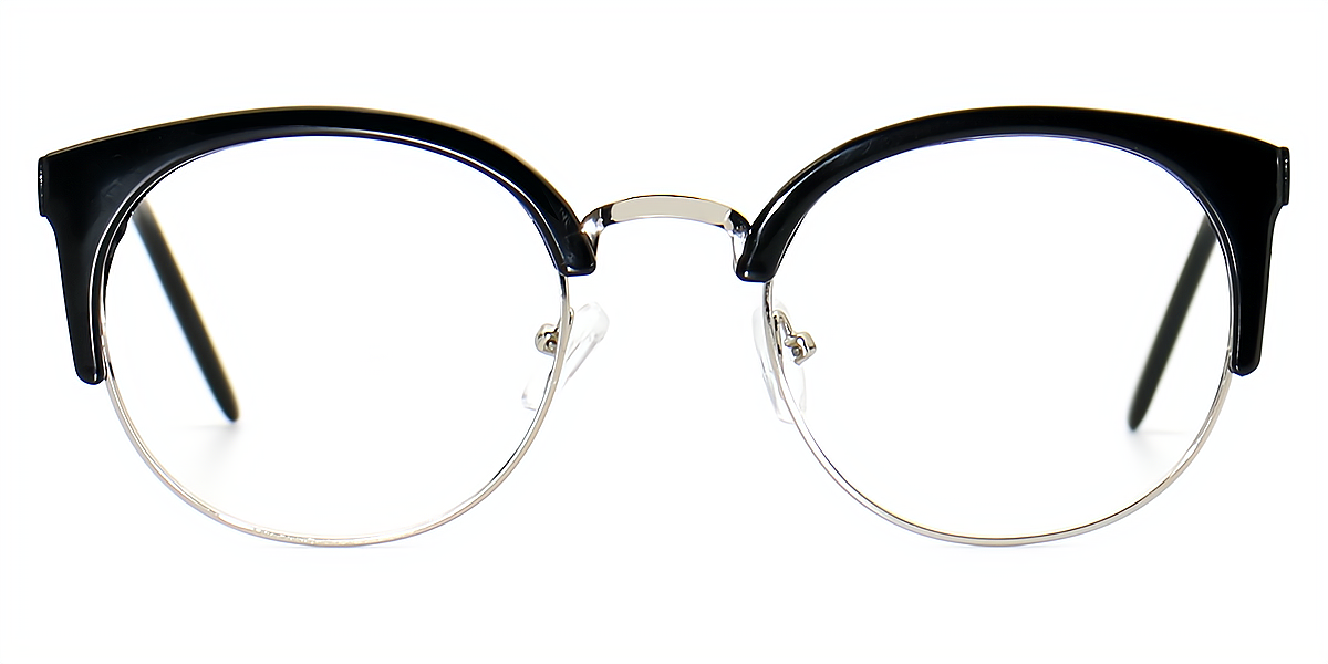 Black Cat Eye Unique Mixed Materials Eyeglasses