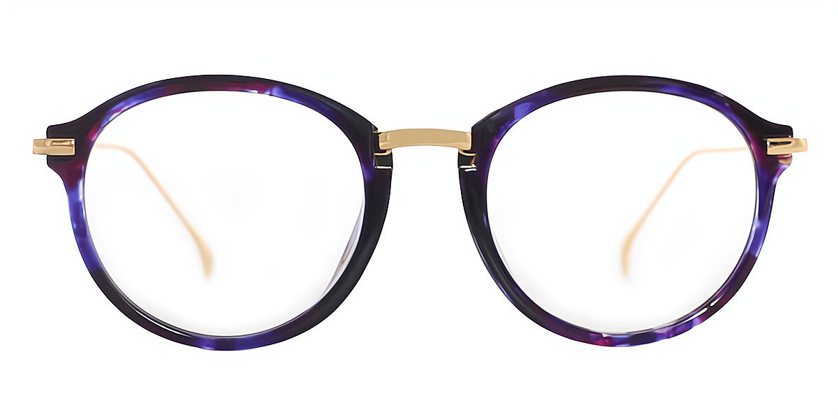 Blue Oval Exquisite Mixed Materials Eyeglasses