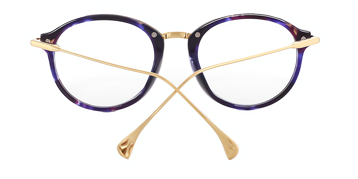 Blue Oval Exquisite Mixed Materials Eyeglasses