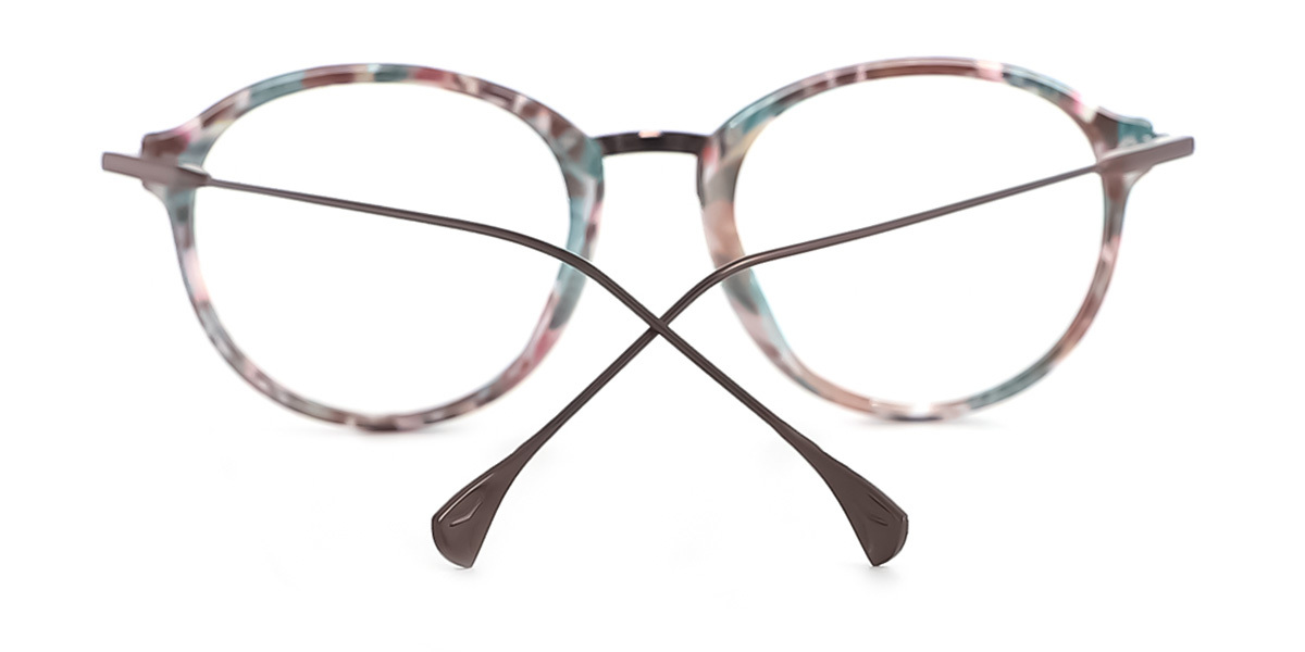 Floral Oval Exquisite Mixed Materials Eyeglasses