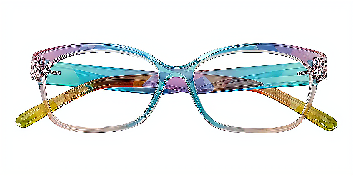 TR90 Rainbow Rectangular Glasses | Muukal.com