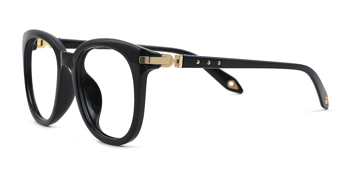 Black Square Classic Plastic Eyeglasses