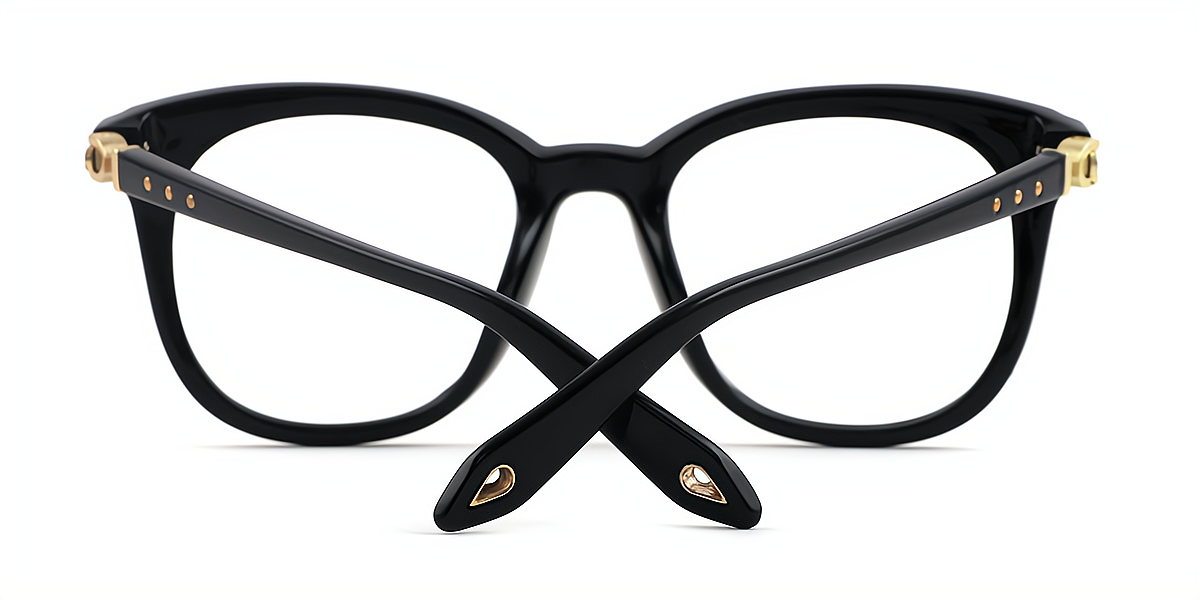 Black Square Classic Plastic Eyeglasses