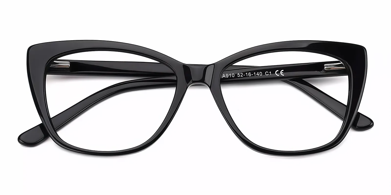 Black Cat Eye Unique Acetate Eyeglasses