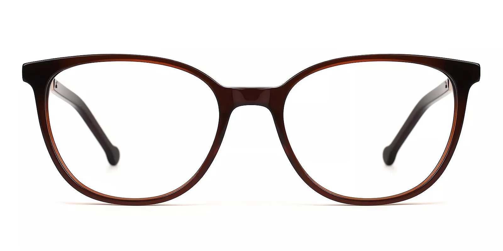 Brown Round Classic Acetate Eyeglasses