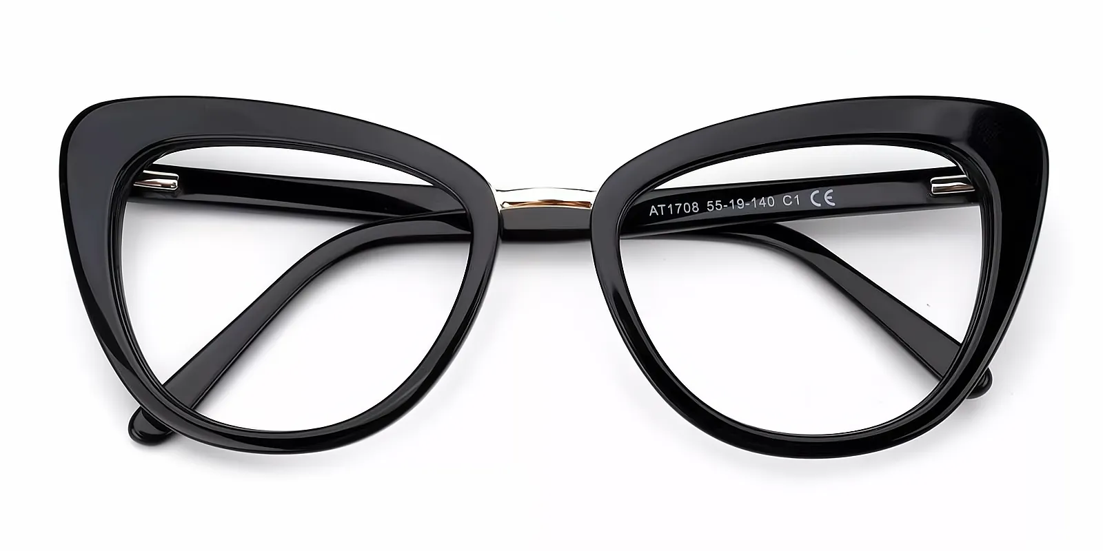 Black Cat Eye Unique Acetate Eyeglasses