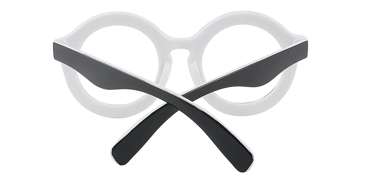 Striped Round Simple Wide Plastic Eyeglasses