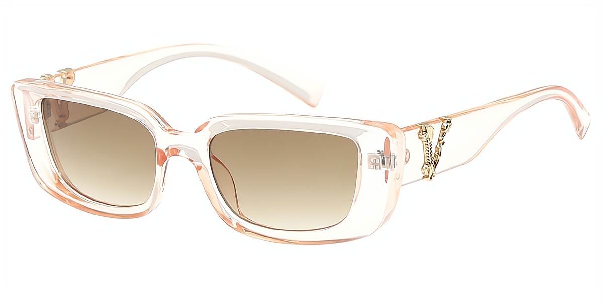 Brown Rectangle Unique TR90 Eyeglasses