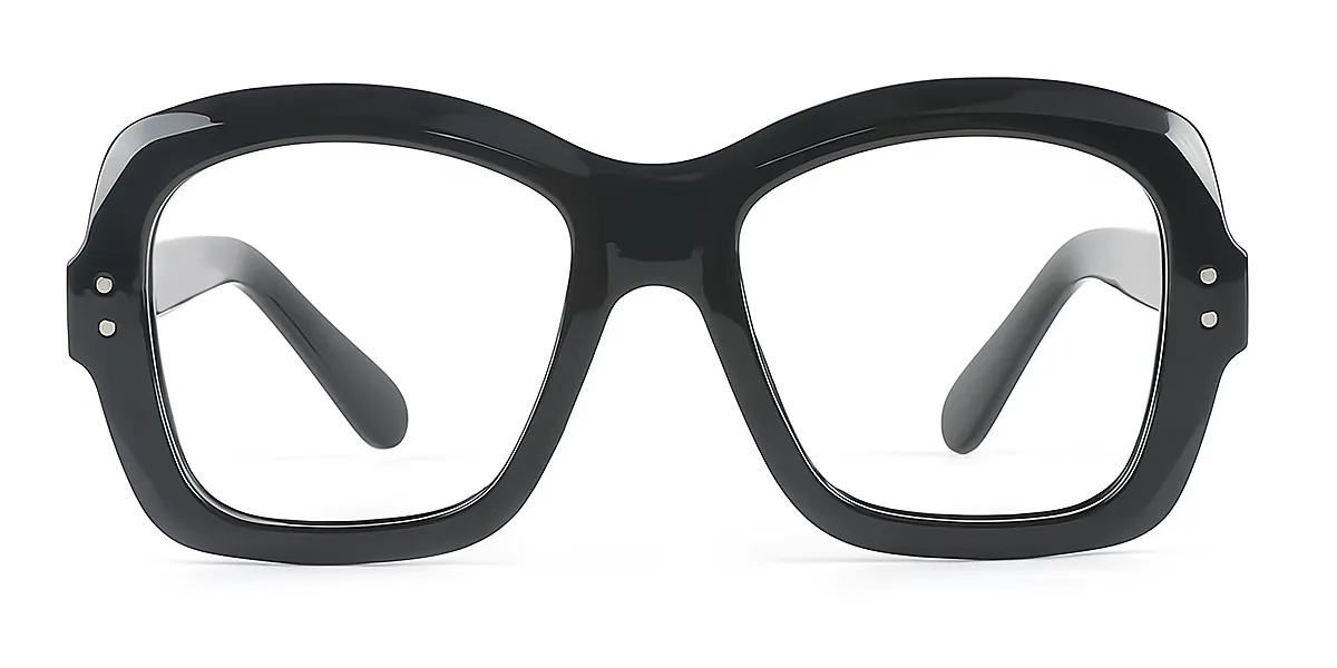 Black Square Simple Plastic Eyeglasses