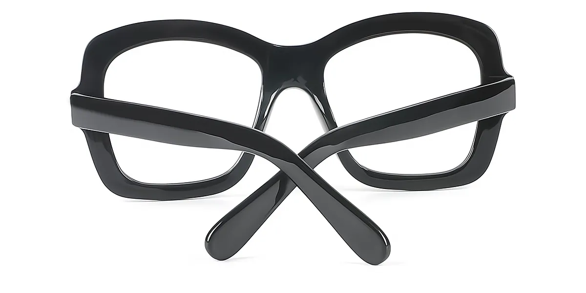 Black Square Simple Plastic Eyeglasses