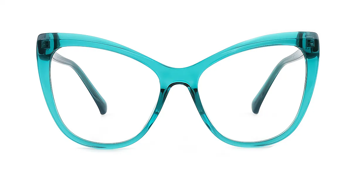Green Cat Eye Unique Acetate Eyeglasses