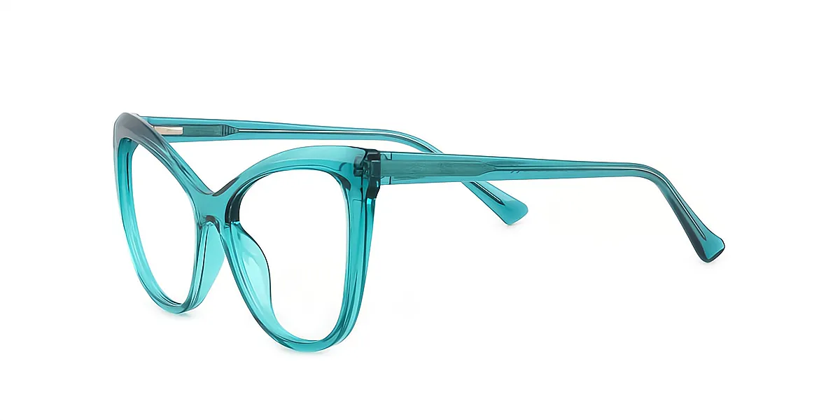 Green Cat Eye Unique Acetate Eyeglasses