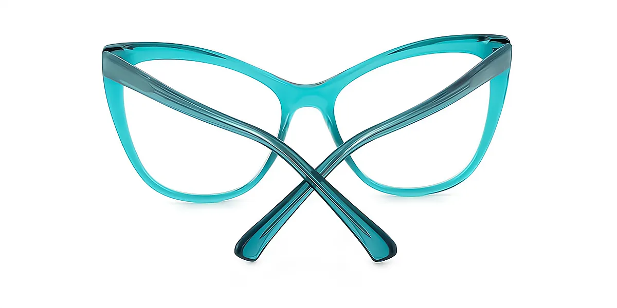 Green Cat Eye Unique Acetate Eyeglasses