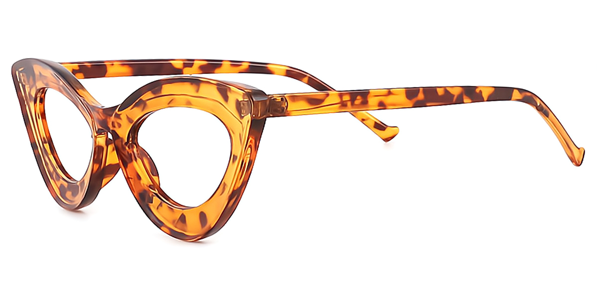 Tortoise Cat Eye Unique Plastic Eyeglasses