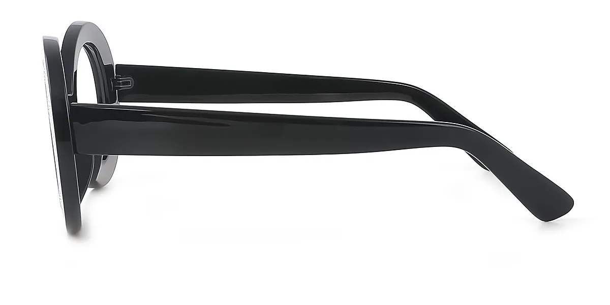 Black Oval Unique Plastic Eyeglasses