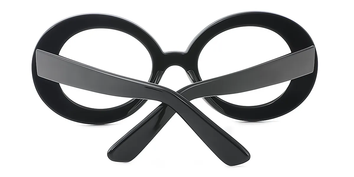 Black Oval Unique Plastic Eyeglasses