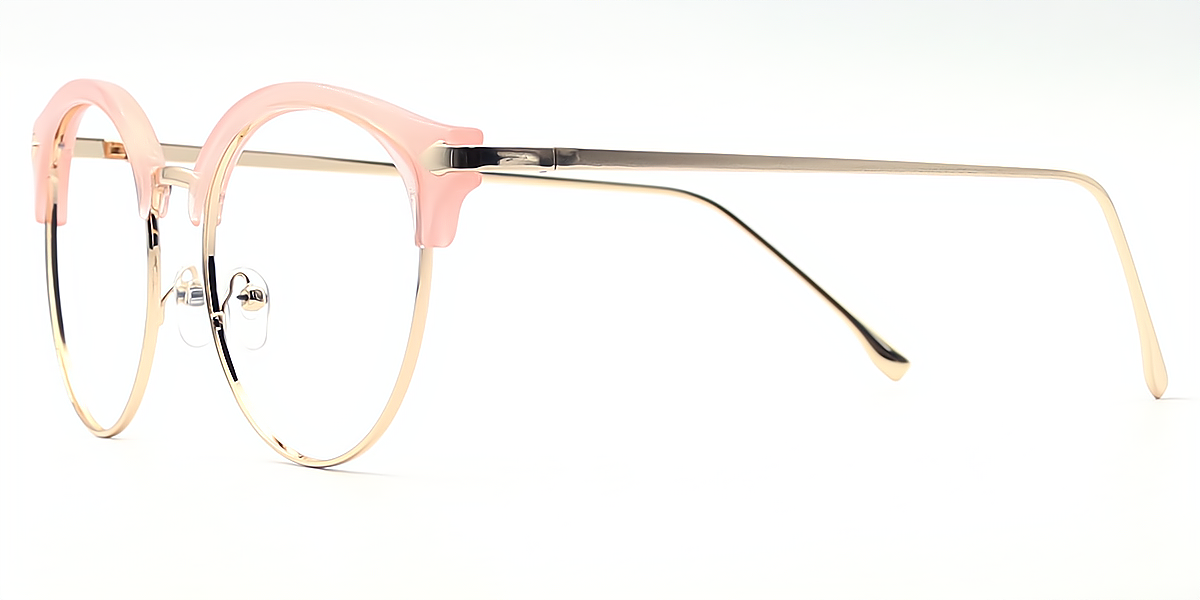 Women's full frame mixed material eyeglasses