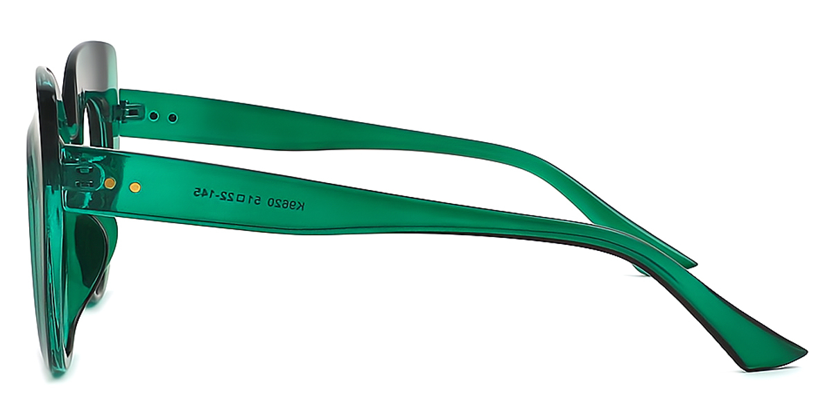 Green Cat Eye Modish Wide Plastic Eyeglasses