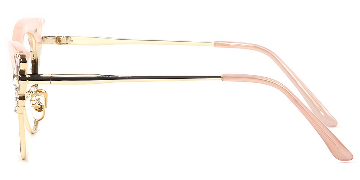 Pink Cat Eye Exquisite Mixed Materials Eyeglasses