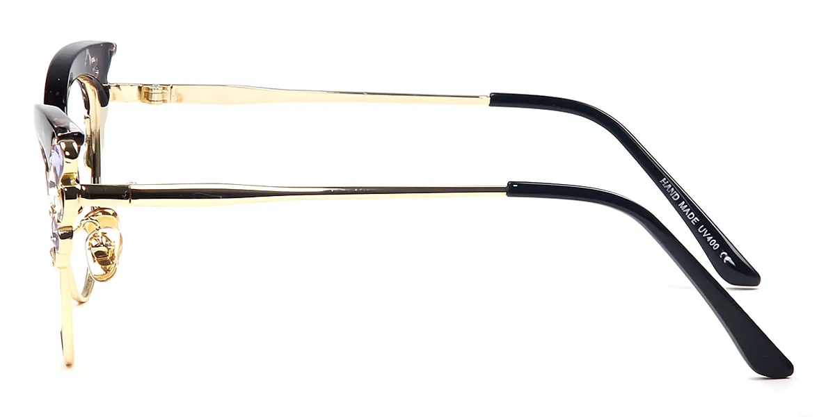 Purple Cat Eye Exquisite Mixed Materials Eyeglasses