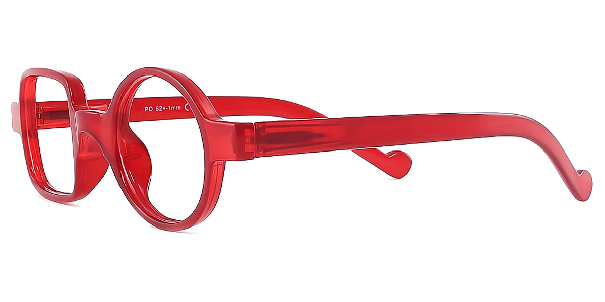 Red Geometric Unique Plastic Eyeglasses
