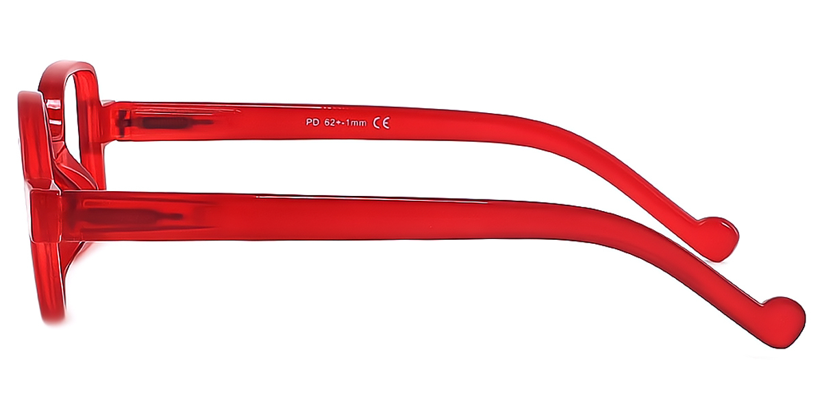 Red Geometric Unique Plastic Eyeglasses
