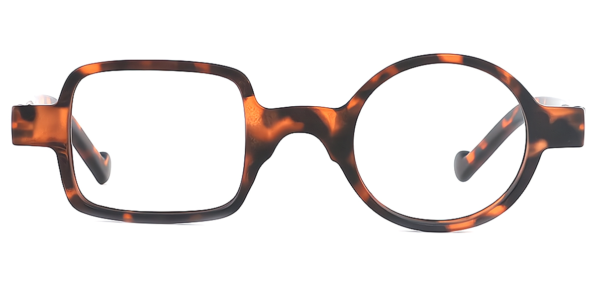 Tortoise Geometric Unique Plastic Eyeglasses