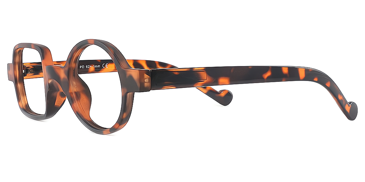 Tortoise Geometric Unique Plastic Eyeglasses