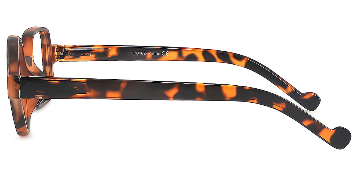 Tortoise Geometric Unique Plastic Eyeglasses