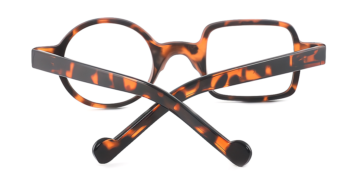 Tortoise Geometric Unique Plastic Eyeglasses