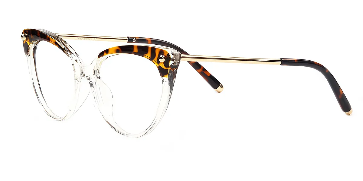 Tortoise Clear Cat Eye Modish TR90 Eyeglasses