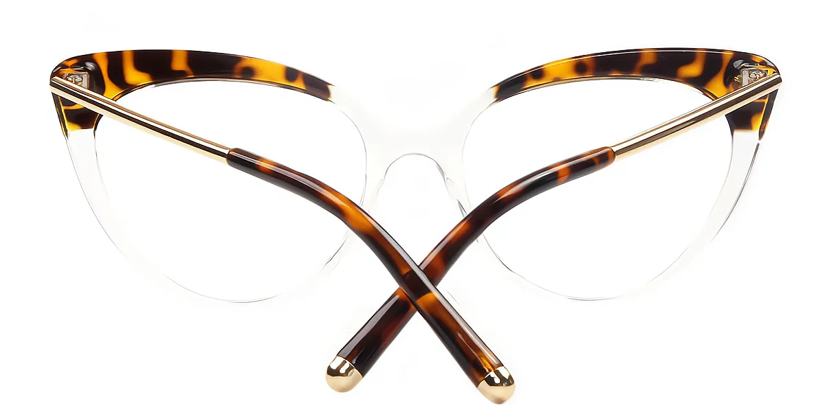 Tortoise Clear Cat Eye Modish TR90 Eyeglasses