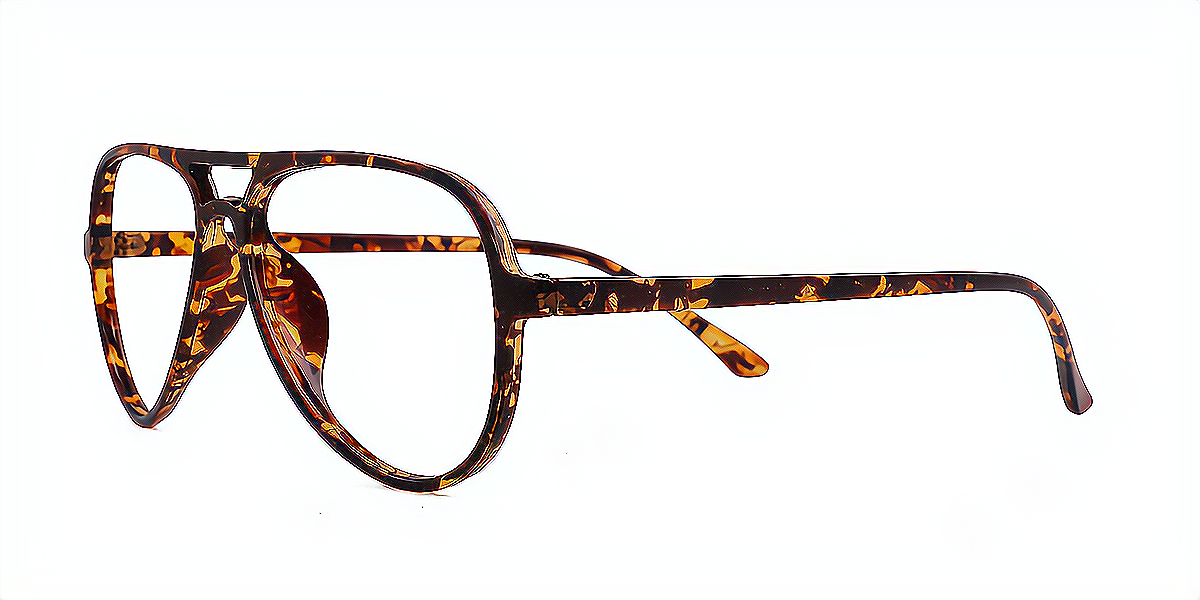 Tortoise Aviator Lightweight Double Bridge Plastic Eyeglasses