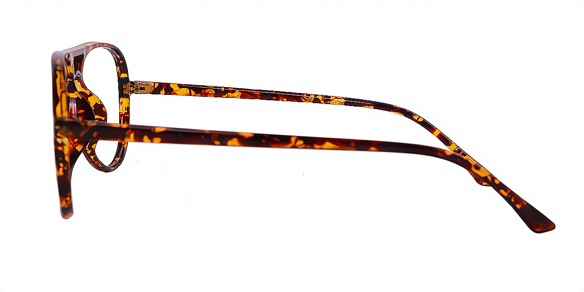 Tortoise Aviator Lightweight Double Bridge Plastic Eyeglasses