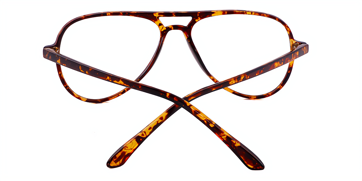 Tortoise Aviator Lightweight Double Bridge Plastic Eyeglasses