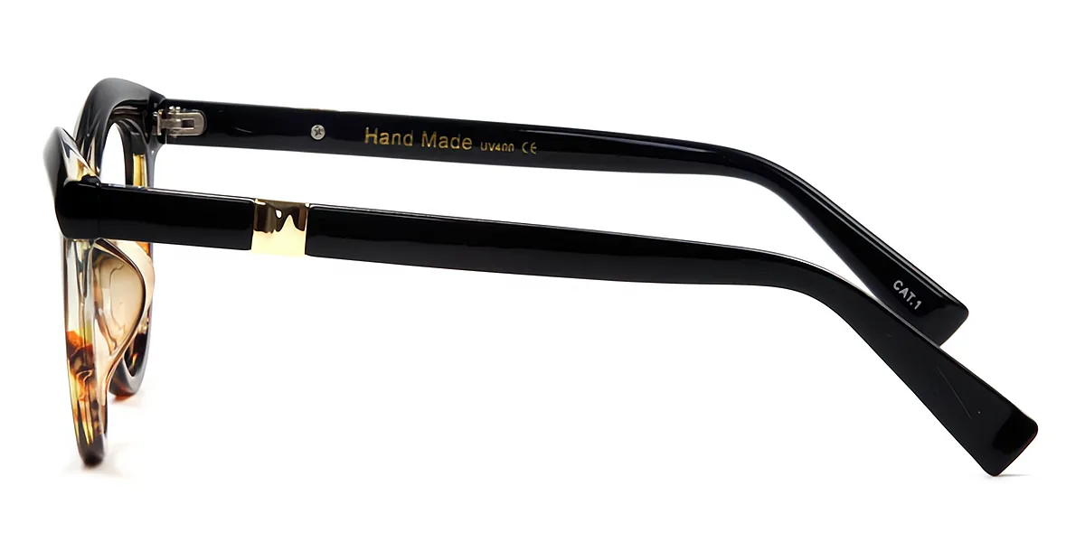 Black Tortoise Cat Eye Unique Plastic Eyeglasses