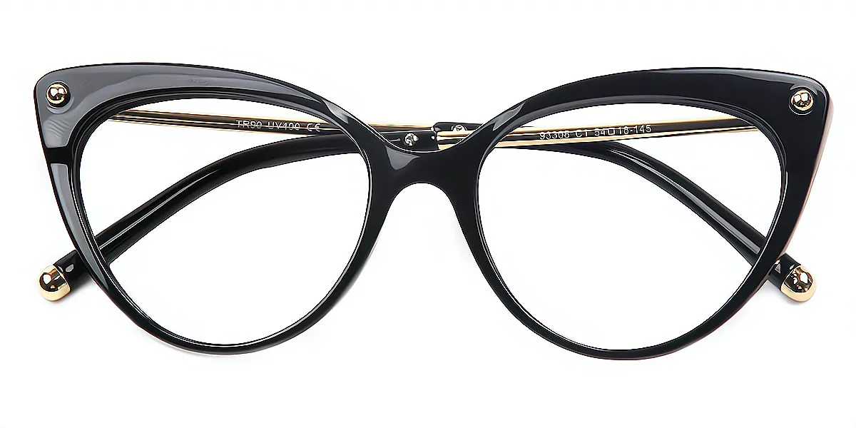 Black Cat Eye Retro TR90 Eyeglasses