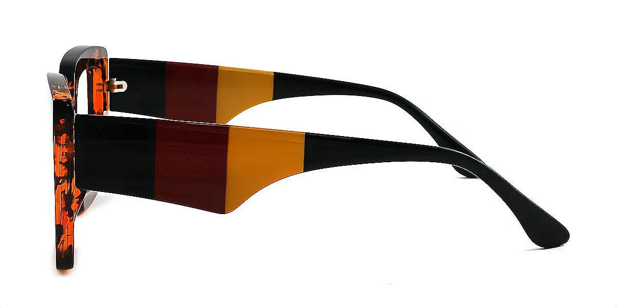 Tortoise Geometric Modish Plastic Eyeglasses