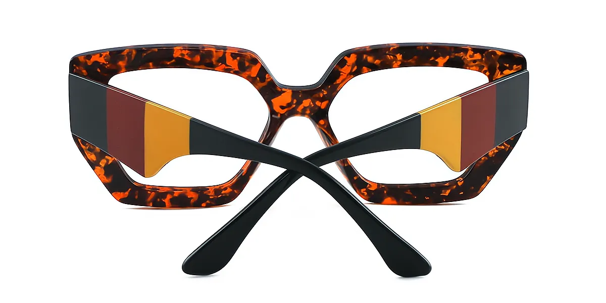 Tortoise Geometric Modish Plastic Eyeglasses
