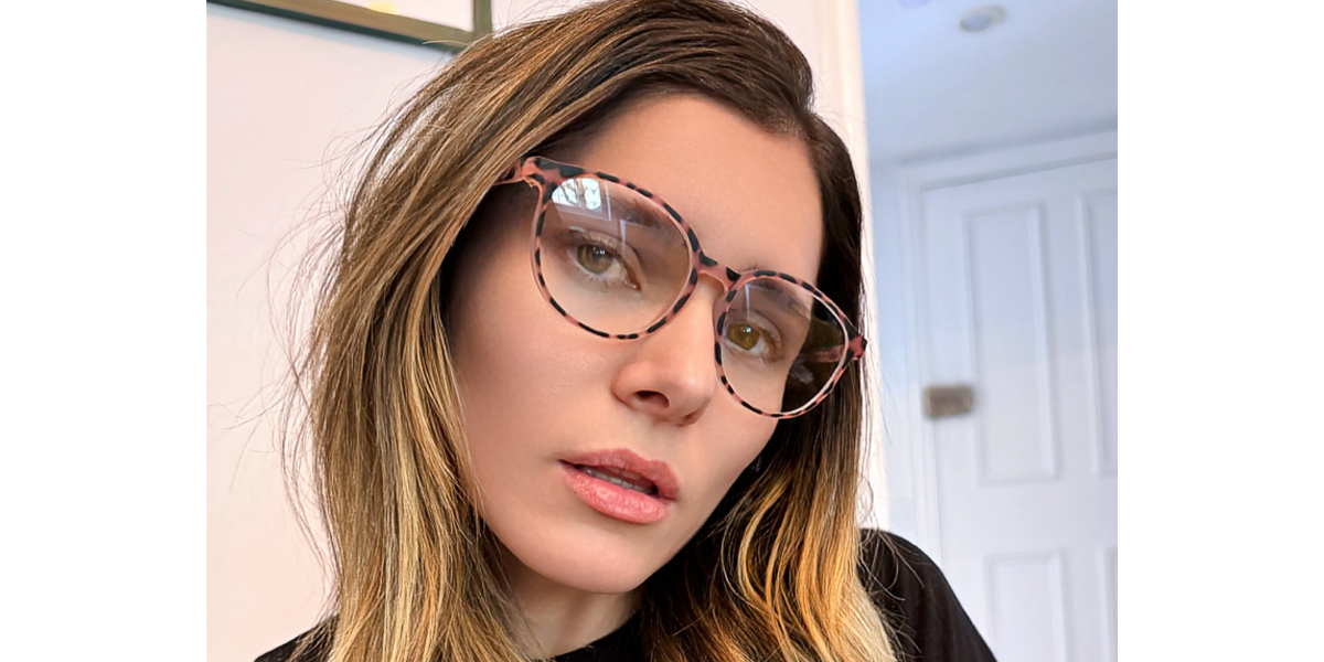Pink-Tortoise Round Simple Lightweight TR90 Eyeglasses