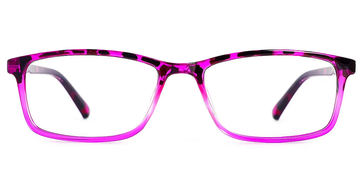 Purple Rectangle Modish Narrow Plastic Eyeglasses