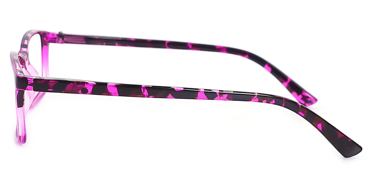 Purple Rectangle Modish Narrow Plastic Eyeglasses
