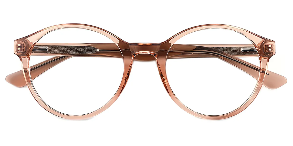 Brown Round Exquisite TR90 Eyeglasses