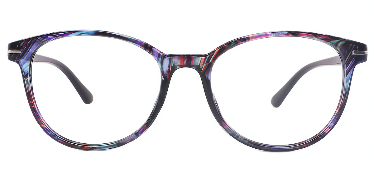 Red Floral Oval Exquisite Plastic Eyeglasses