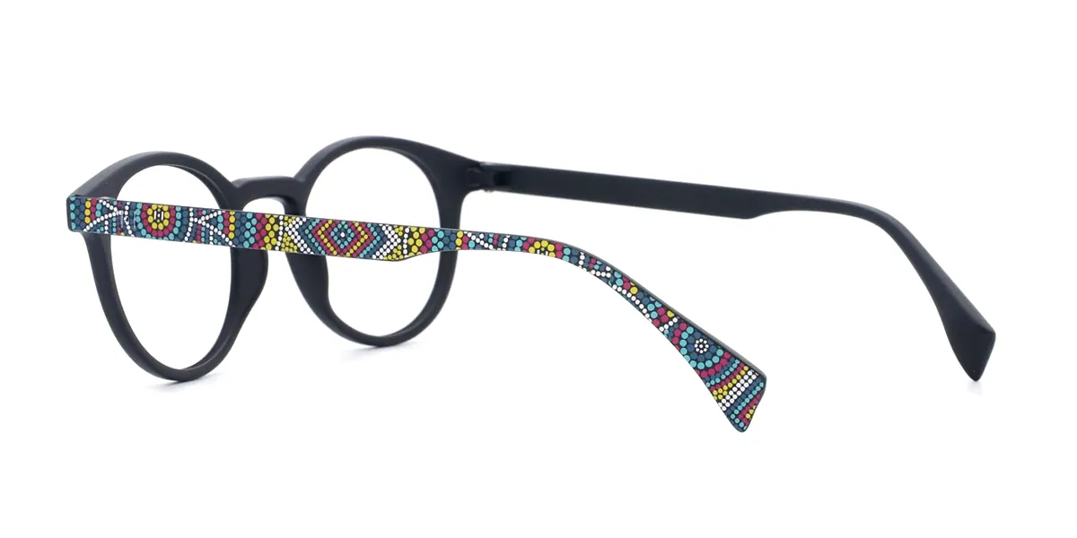 Floral Round Horn Acetate Eyeglasses